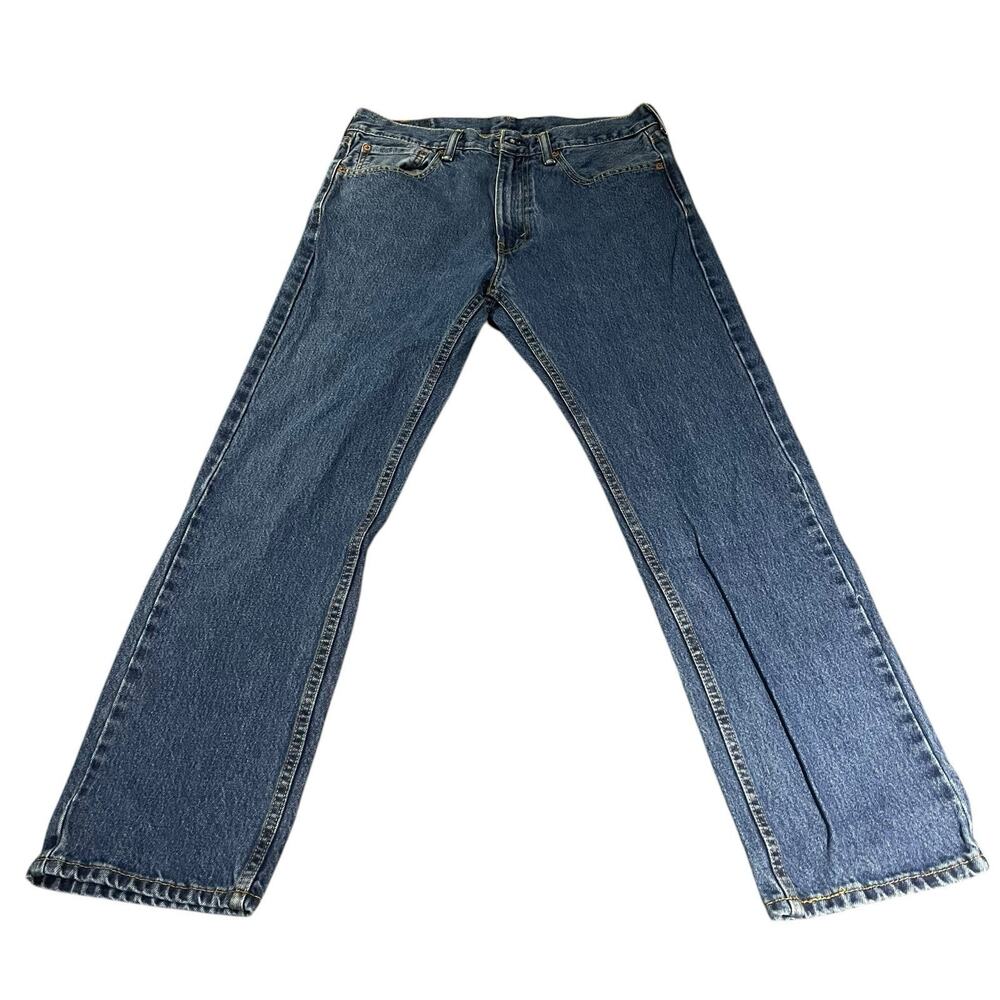 Levi's 505 Men's W 33 x L 30 straight leg zip fly blue wash denim jeans